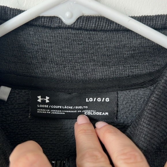 Under Armour ColdGear Quarter Zip Pullover Charcoal Loose‎ Fit Men’s Large - Picture 3 of 7